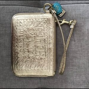 Gold Coach Wristlet